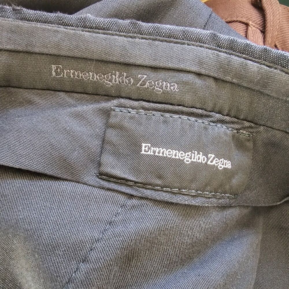 Vintage Ermenegildo Zegna 100% Wool Pleated Trousers Cuffed Gray Slacks 38R